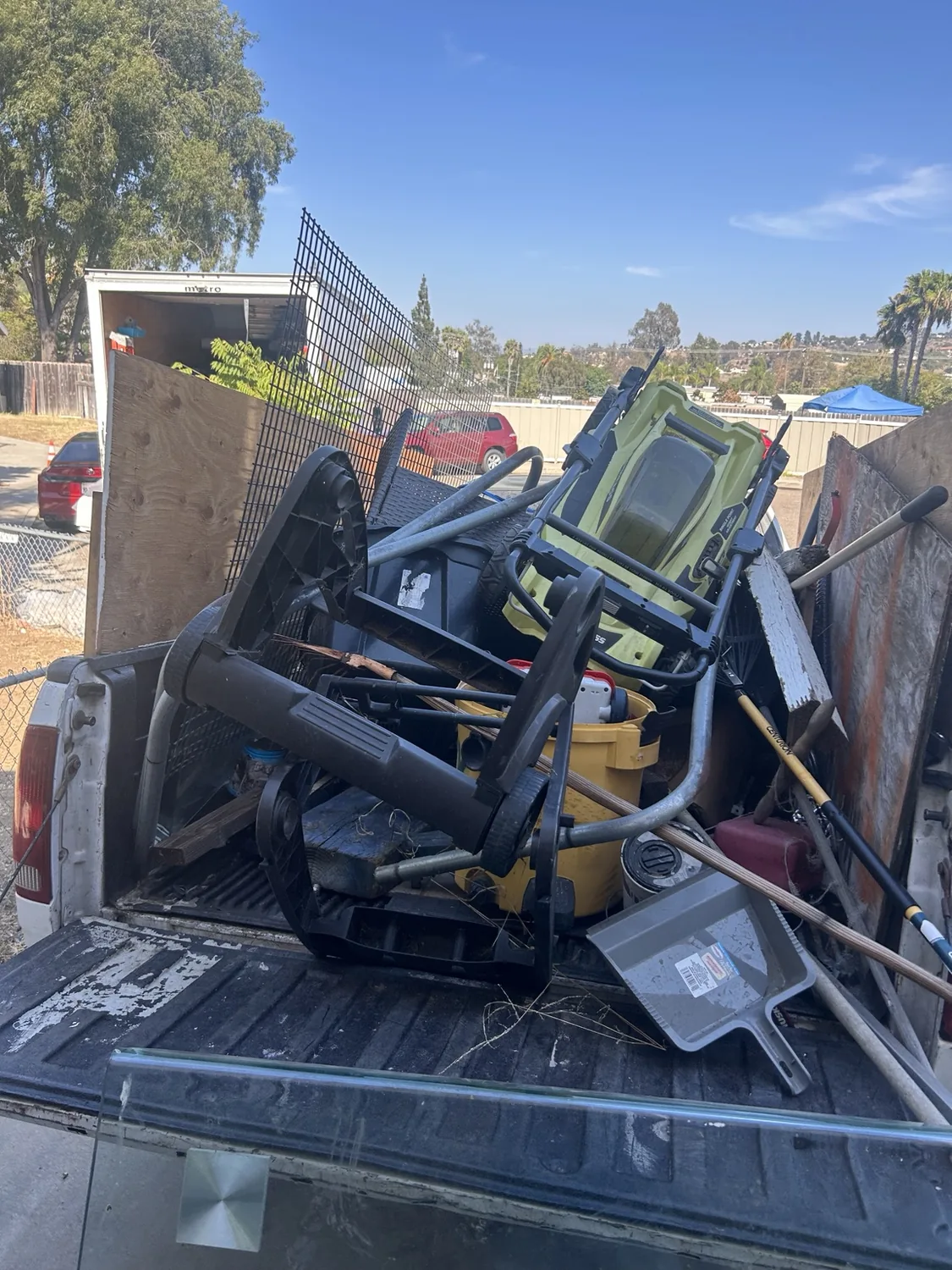Mixed household junk loaded for removal in San Diego